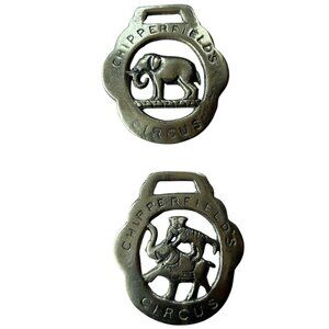 Elephant Tiger Horse Brass Coronation Equestrian Decor Collectible 3 In.